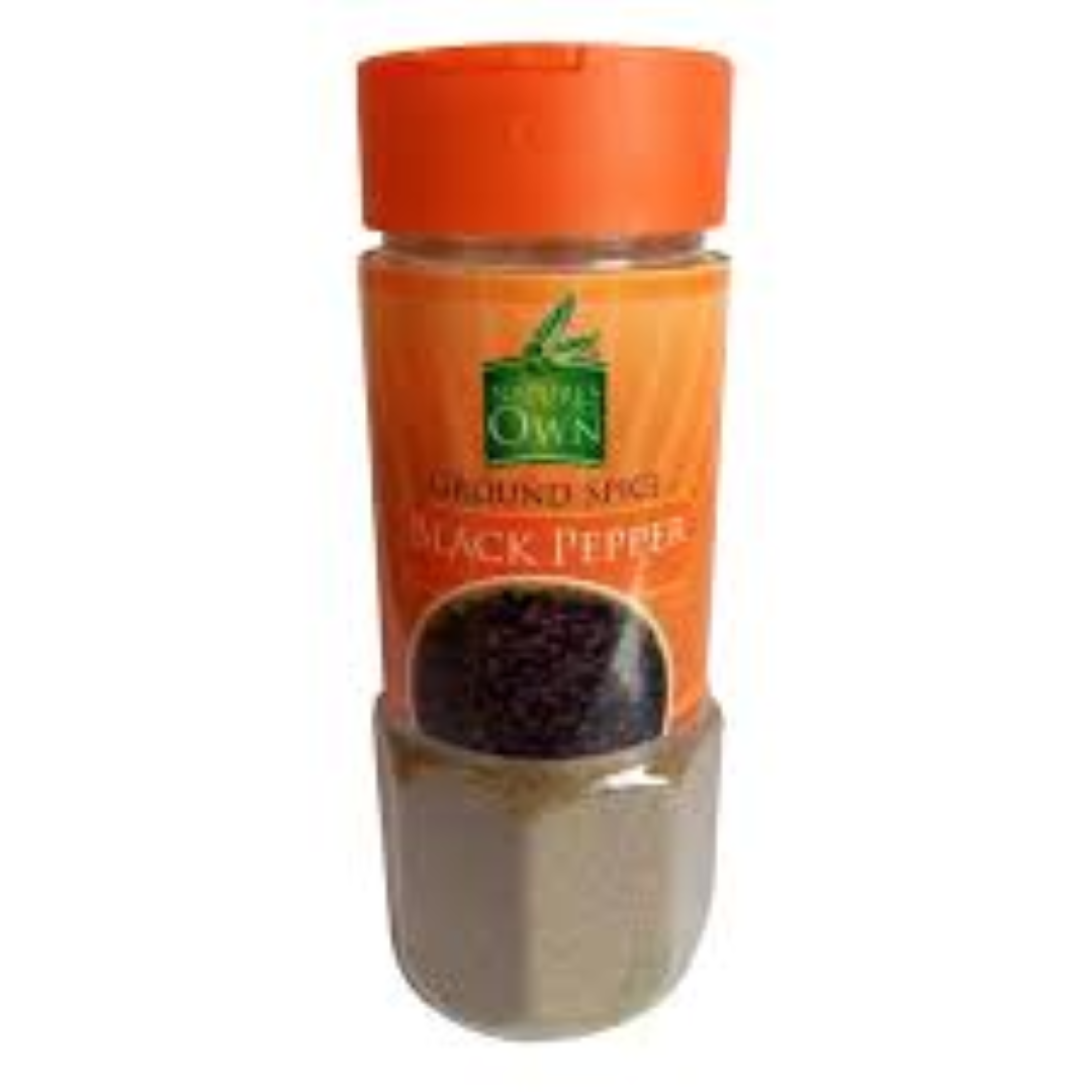 NATURES OWN BLACK PEPPERCORN GROUND 50G